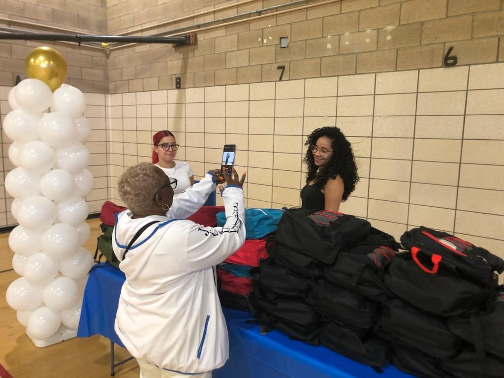 Backpack Giveaway Event at the Elementary School
